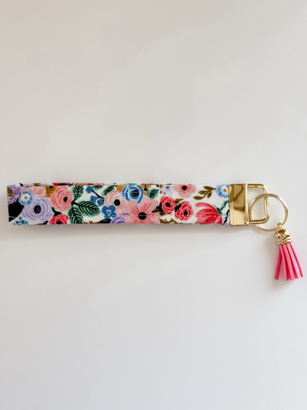 Rifle Paper Co fabric Wristlet Keychain & Pink Tassel by Ellie_Robert_Boutique